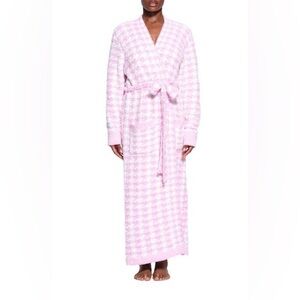 SKIMS Pink Houndstooth Robe